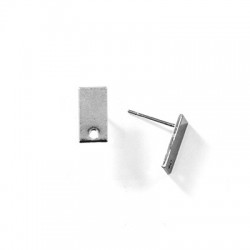 Brass Earring Rectangular 6x12mm Ø1.4mm