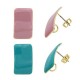 Enameled Steel Earring Rectangular 13x20mm