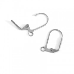 Stainless Steel Earring Hook w/ Ring 17x10mm