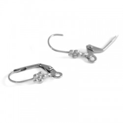 Stainless Steel Earring Hook w/ Ring 19x9mm
