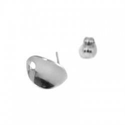Boucle d'Oreille avec support courbé 6x10mm en Acier Inoxydable