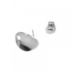 Stainless Steel Earring Pin Oval 6x10mm