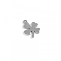 Stainless Steel 304 Charm Four Leaves Clover 9x13mm