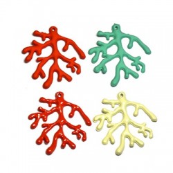 Zamak Rubber Effect Pendant Coral 36mm