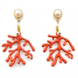 Pendentif en Zamak Effet Caoutchouc « Coral » 36 mm