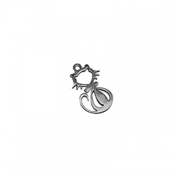 Stainless Steel 304 Charm Cat 17x10mm