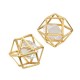 Metal Charm Polygon with Stone 16mm