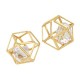 Metal Charm Polygon with Stone 16mm