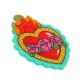 Πλέξι Ακρυλικό Μοτίφ Καρδιά Φωτιά Τριαντάφυλλα 37x48mm