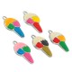 Colgante de Metal Zamak Cono de Helado Esmaltado 13x24mm