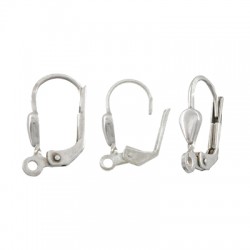 Brass Earring Drop w/ Hoop 12x8mm(Ø1mm)