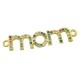 Zircon Brass Connector "mom" 31x7mm