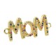 Zircon Brass Connector "MOM" 28x12mm