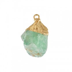 Semiprecious Stone Charm Fluorite Irregular 25x12mm