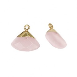 Charm con Pietra Semipreziosa Triangolare Sfaccettata 9x19mm