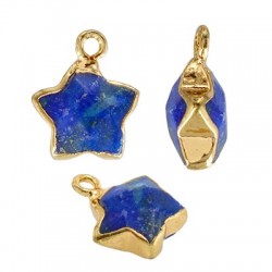 Charm di Pietra Semipreziosa Lapis Stella 12mm