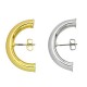 Brass Earring Half Hoop with Safety Back 30x17mm