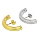 Brass Earring Half Hoop w/ Safety Back 30x17mm