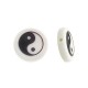 Resin Bead Round Flat w/ Yin & Yang 15mm