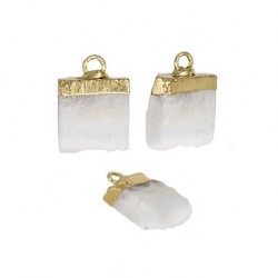 Semiprecious Stone Charm Square Irregular 12mm/5mm