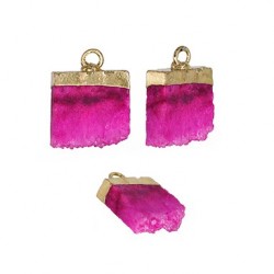 Semiprecious Stone Charm Square Irregular 12mm/5mm