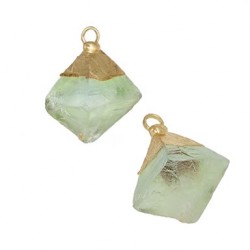 Fluorite Charm Rhombus 22x14mm