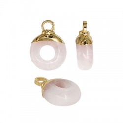 Rose Quartz Charm Round Donut 10mm