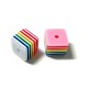 Resin Bead Cube w/ Stripes 12mm