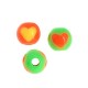 Acrylic Bead Round w/ Heart 8mm