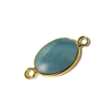 Brass Oval Setting 13x18mm With Amazonite Stone