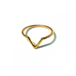 Μεταλλικό Ορειχάλκινο (Μπρούτζινο) Δαχτυλίδι Μικρό 'V' 17mm