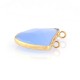 Brass Setting with Semiprecious Stone 22x32mm w/ 2 Rings
