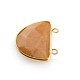 Brass Setting with Semiprecious Stone 22x32mm w/ 2 Rings