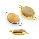 Conector de Latón Ovalado con Piedra Semipreciosa Egg Yellow 13x18mm