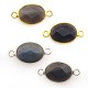 Brass Oval Setting 13x18mm With Black Agate Stone