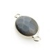 Brass Oval Setting 13x18mm With Black Agate Stone