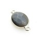 Monture Ovale en Laiton 13 x 18 mm avec Pierre D'Agate Noire