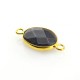 Monture Ovale en Laiton 13 x 18 mm avec Pierre D'Agate Noire