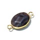 Monture Ovale en Laiton 13 x 18 mm avec Pierre D'Agate Noire