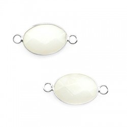 Monture Ovale en Laiton 14 x 19 mm avec Quartz noir