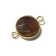 Brass Round Setting 15mm With Tiger Eye Stone