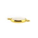 Brass Round Setting 15mm With White Onyx Stone