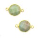 Brass Round Setting 15mm With Amazonite Stone