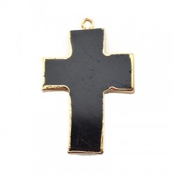 Pendentif Croix en Agate Artificiel 35x48mm