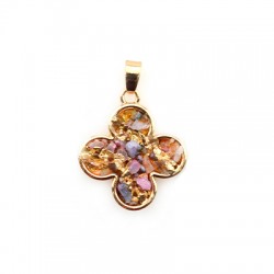 Geodes Pendant Flower 28mm with Stones