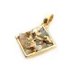 Pendentif en Pierre Geodes avec Embout Doré 25mm