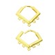 Brass Earring Rhombus Hoop w/ Loops 14mm