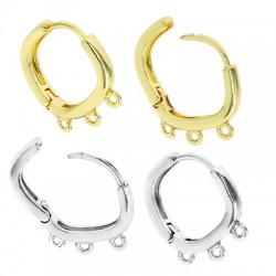 Brass Earring Round Hoop w/ Loops 13mm