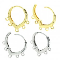 Brass Earring Drop Tear w/ Loops 14mm