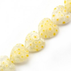 Millefiori Glass Bead Heart 20mm (20pcs)